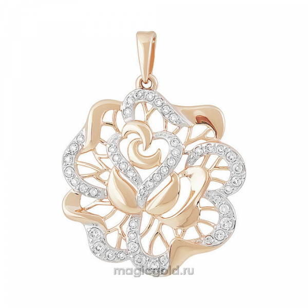 Золотая подвеска с фианитом № 155714