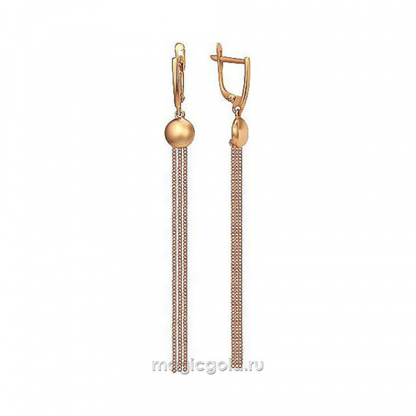 Золотые серьги без камня № 173998