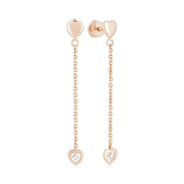 Золотые серьги с фианитами № 126785