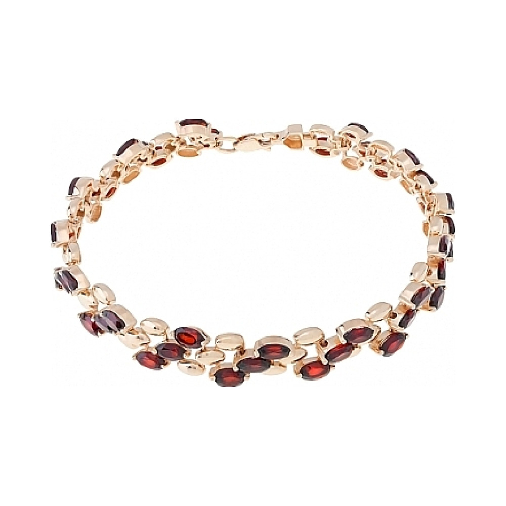 Золотой браслет с гранатом и цитрином № 115703