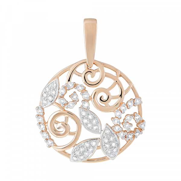 Золотая подвеска с фианитами № 126404