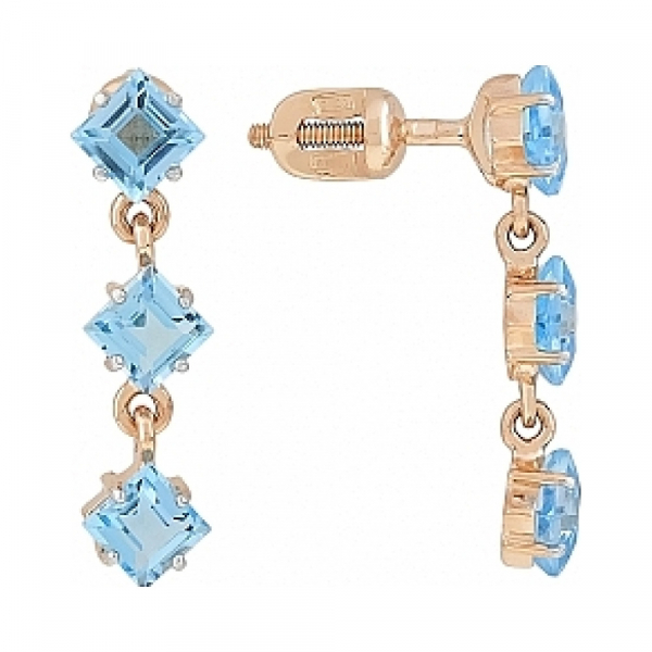 Пуссеты с топазом № 111869