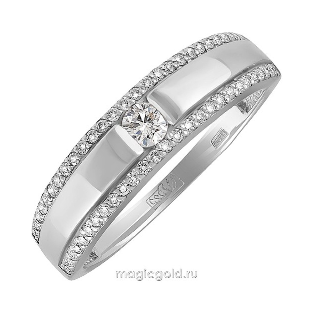 Золотое кольцо с бриллиантом № 156620