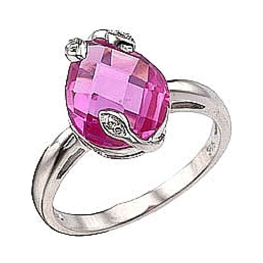 Серебряное кольцо с фианитом № 33700