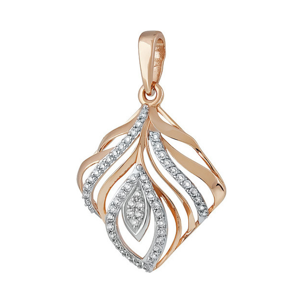 Золотая подвеска с фианитом № 138269