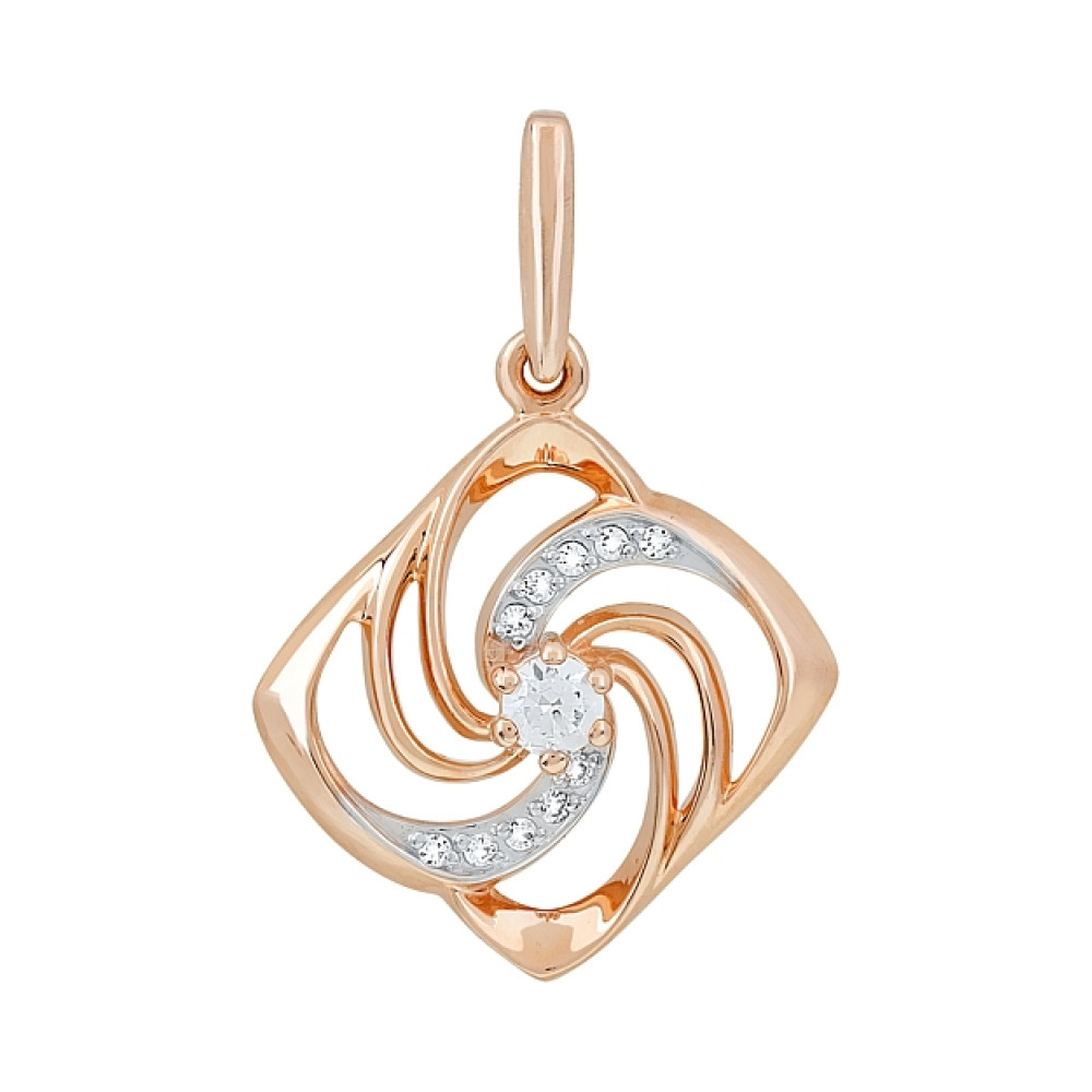 Золотая подвеска с фианитами № 116105