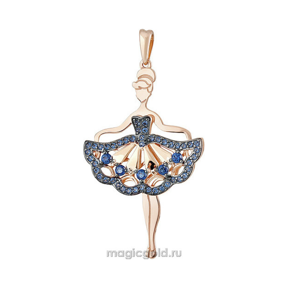 Золотая подвеска с фианитом № 155866