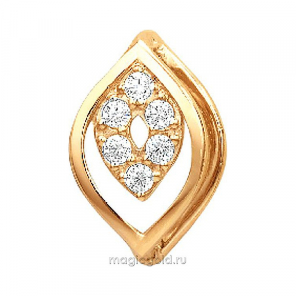 Золотая подвеска с фианитом № 173289