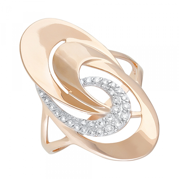 Золотое кольцо с фианитами № 128933