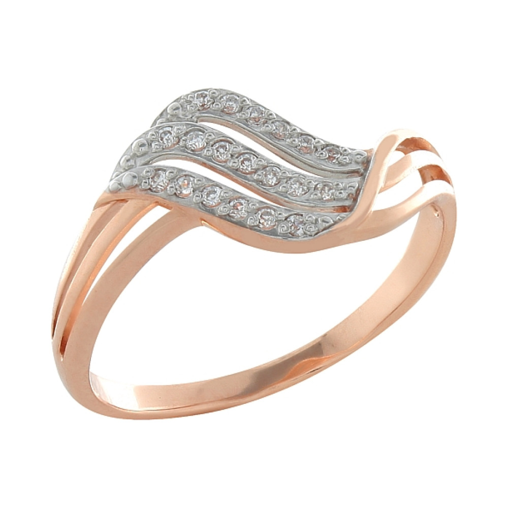 Золотое кольцо с фианитами № 100320