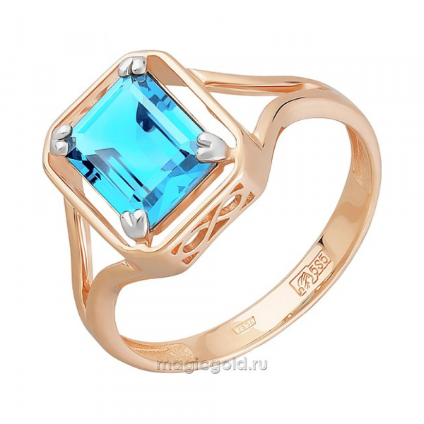 Золотое кольцо с топазом № 166601