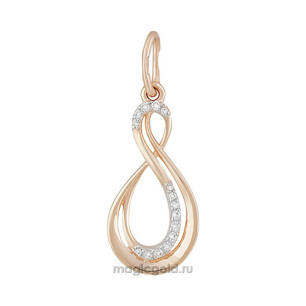 Золотая подвеска с фианитом № 160211