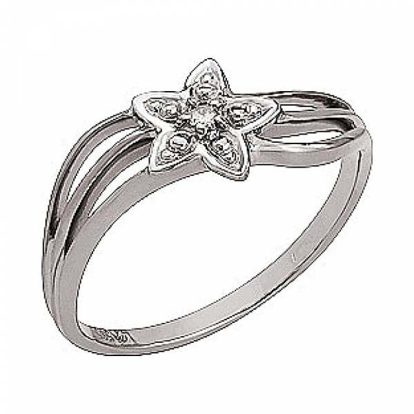 Золотое кольцо с бриллиантом № 75380