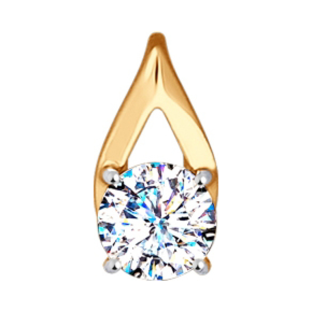 Золотая подвеска с кристаллом swarovski № 140963