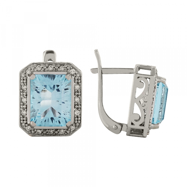 Серьги с топазом и фианитом № 97016