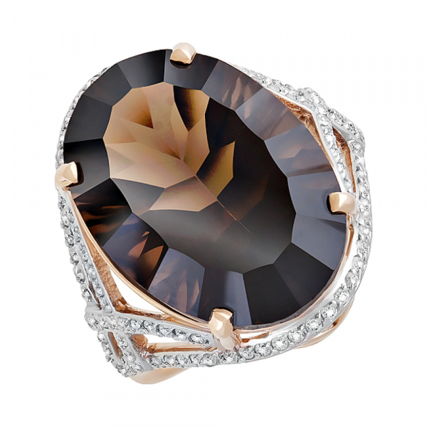 Золотое кольцо с раухтопазом № 128463