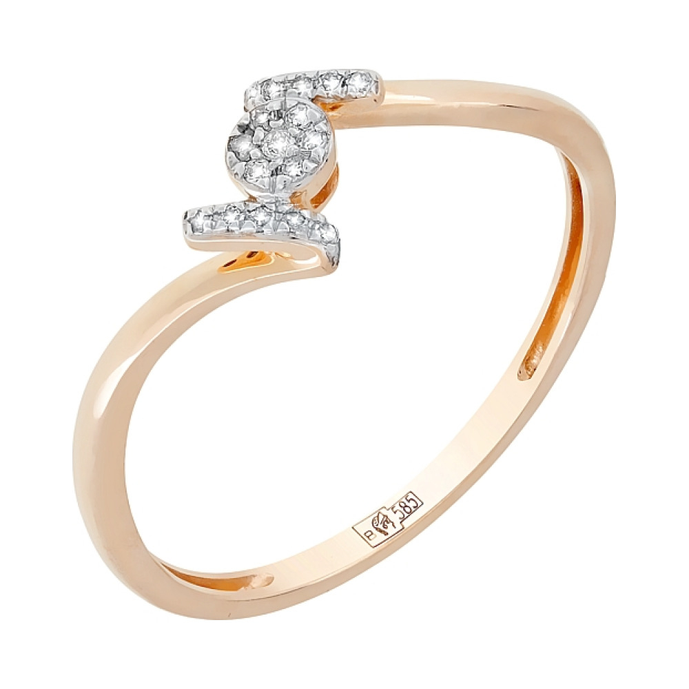 Золотое кольцо с бриллиантом № 104951