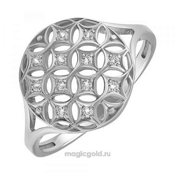 Серебряное кольцо с фианитом № 134154