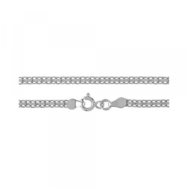 Серебряная цепь бисмарк родированная № 111870