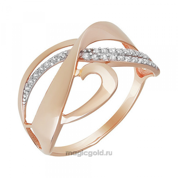 Золотое кольцо с фианитом № 155926