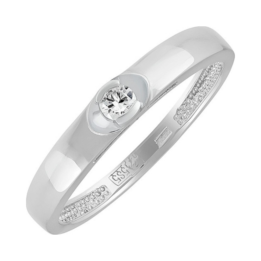 Золотое кольцо с бриллиантом № 138219