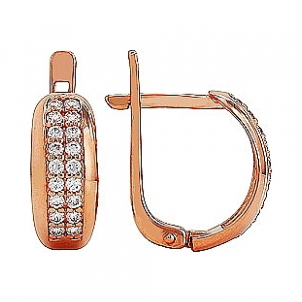 Золотые серьги с фианитом № 77888