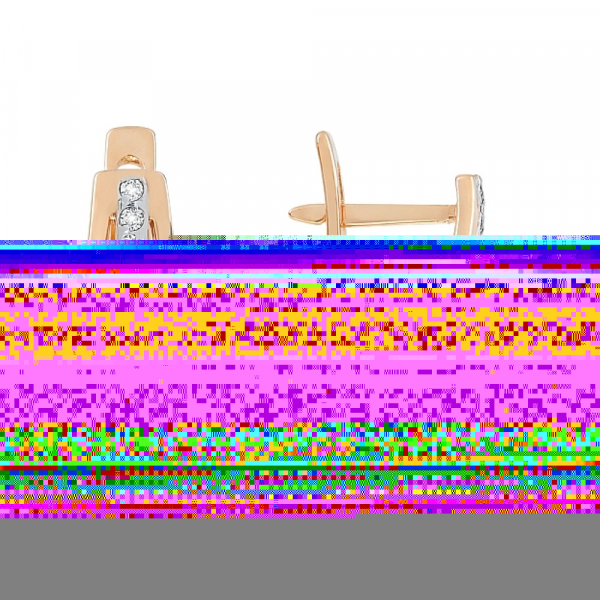 Золотые серьги с аметистом и фианитом № 77602