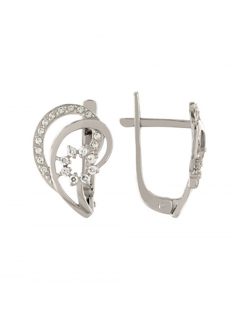 Золотые серьги с фианитом № 84644