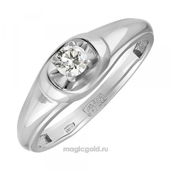 Золотое кольцо с бриллиантом № 140278