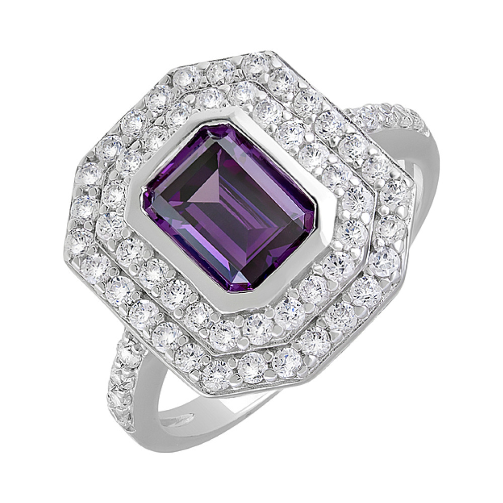 Серебряное кольцо с фианитами № 127684