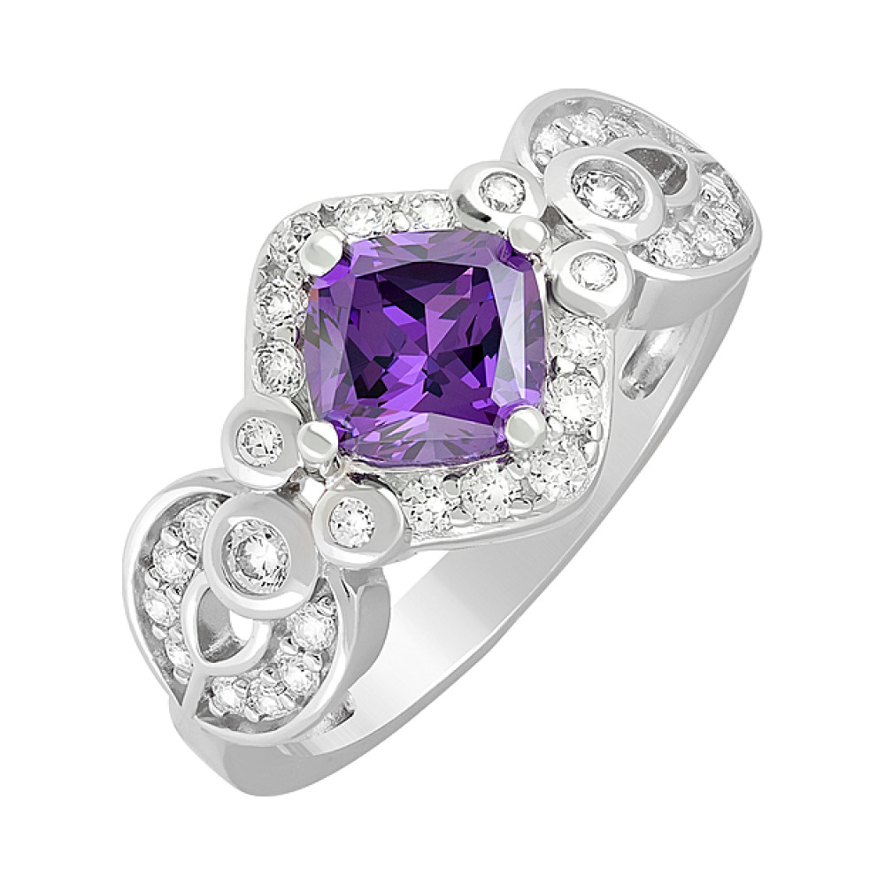 Серебряное кольцо с фианитами № 127698