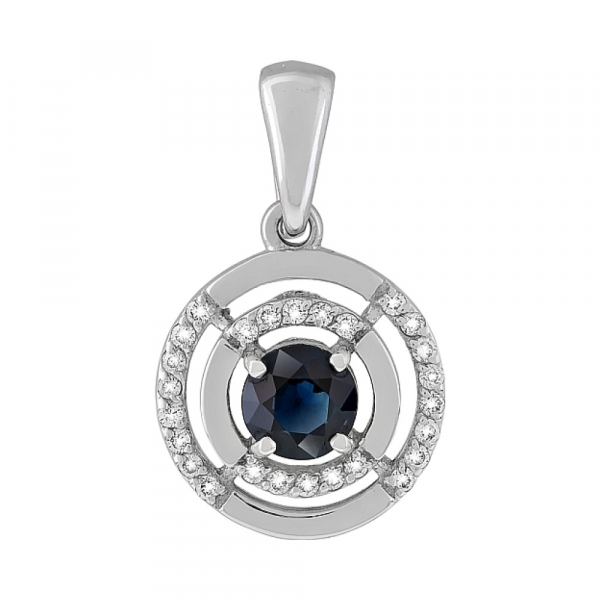 Золотая подвеска с бриллиантом и сапфиром № 119239