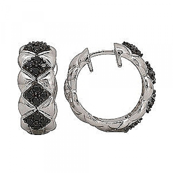 Серебряные серьги с фианитом № 70915