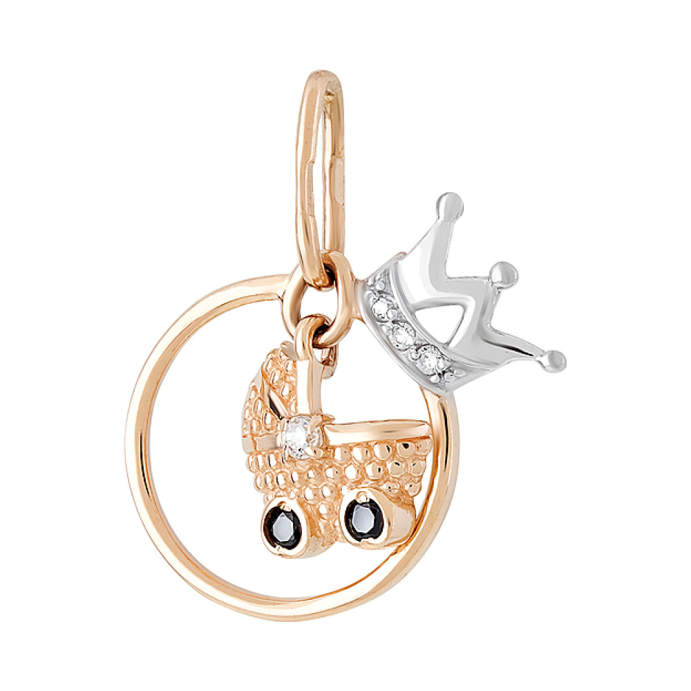 Золотая подвеска с фианитом № 129906