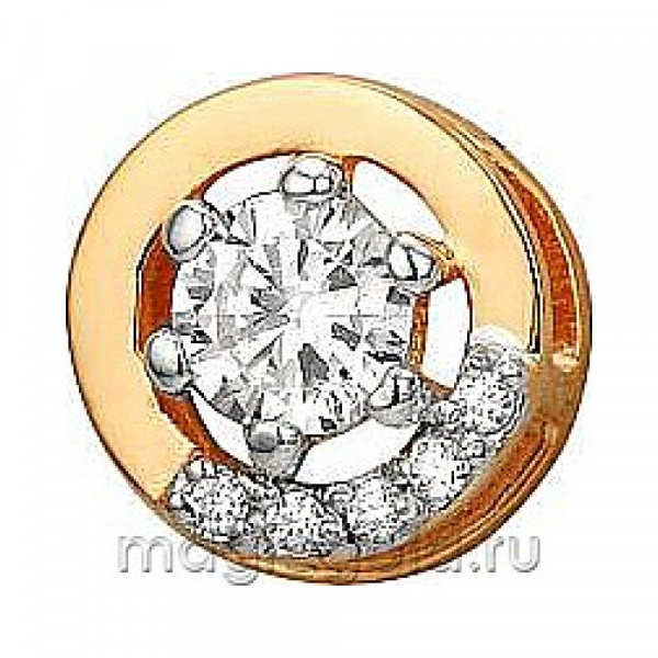 Золотая подвеска с фианитом № 174167