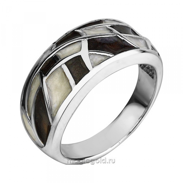 Серебряное кольцо с эмалью № 138684