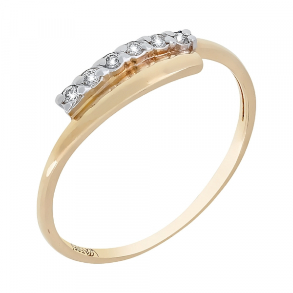 Золотое кольцо с бриллиантом № 96351