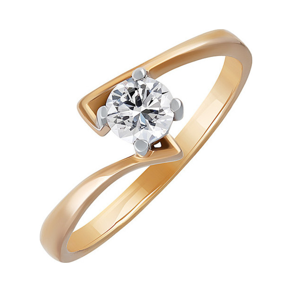 Золотое кольцо с бриллиантом № 27518