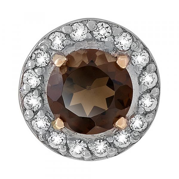 Золотая подвеска с раухтопазом и фианитом № 107927