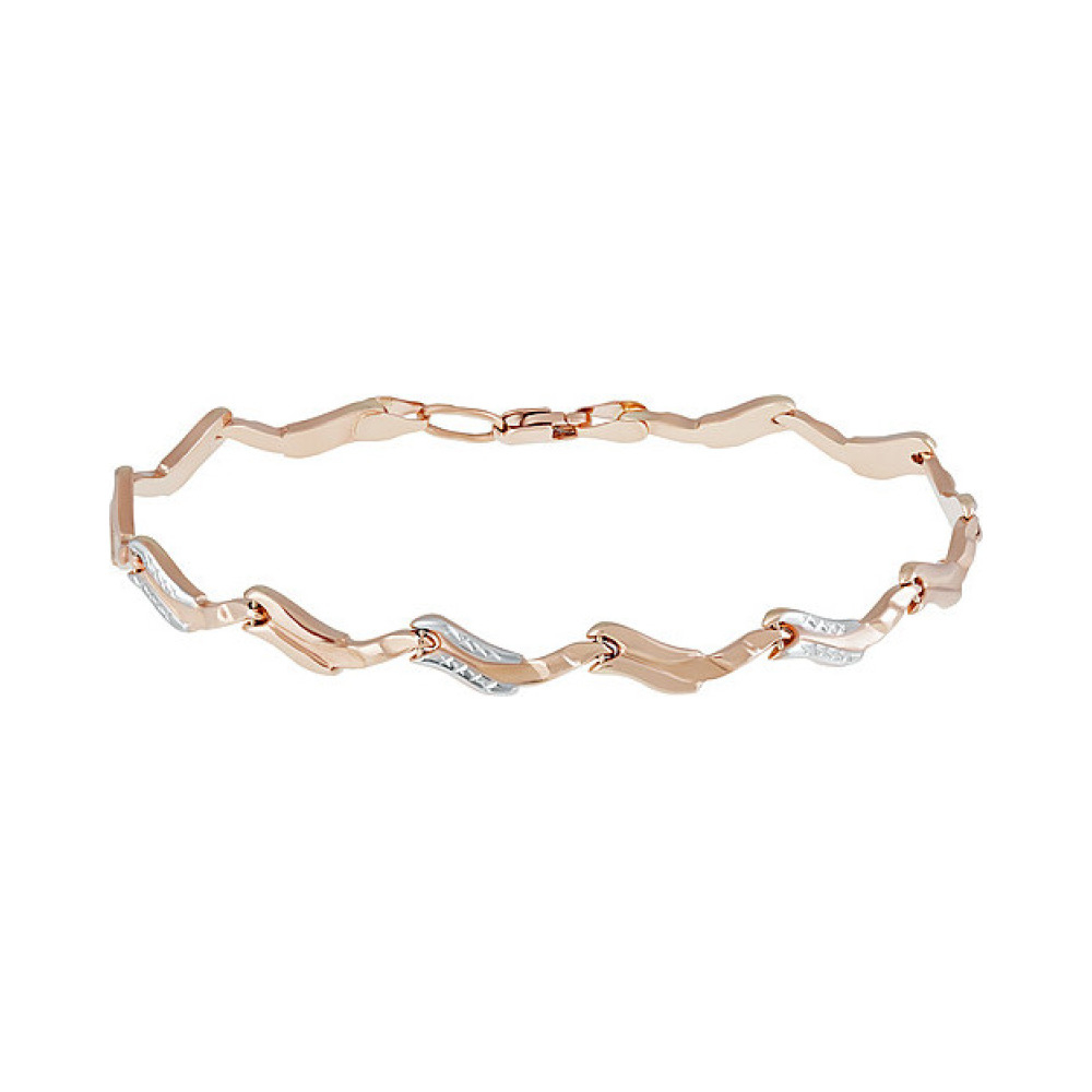 Золотой браслет без камня с алмазкой № 136858