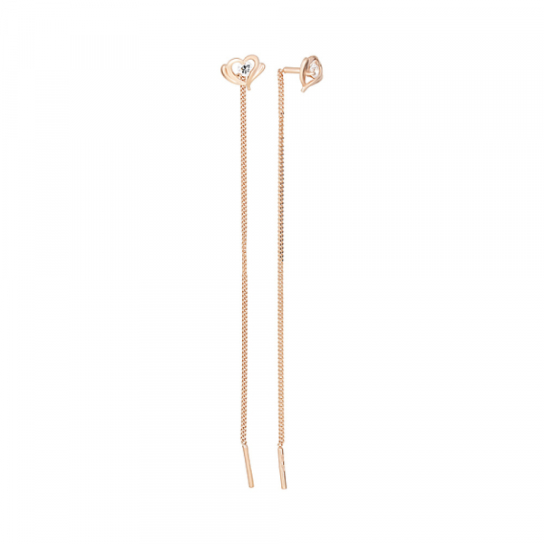 Золотые серьги с фианитом № 124759