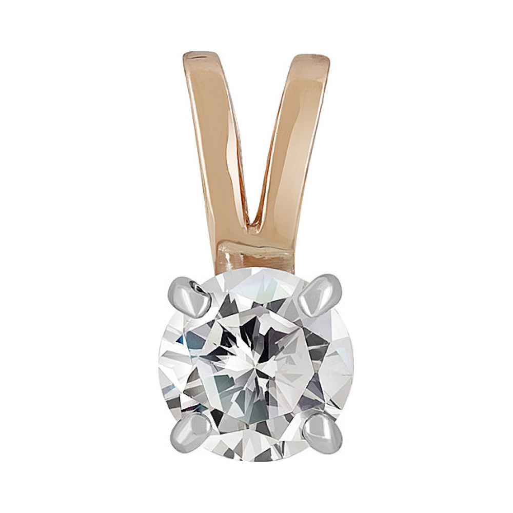 Золотая подвеска с фианитом № 134758