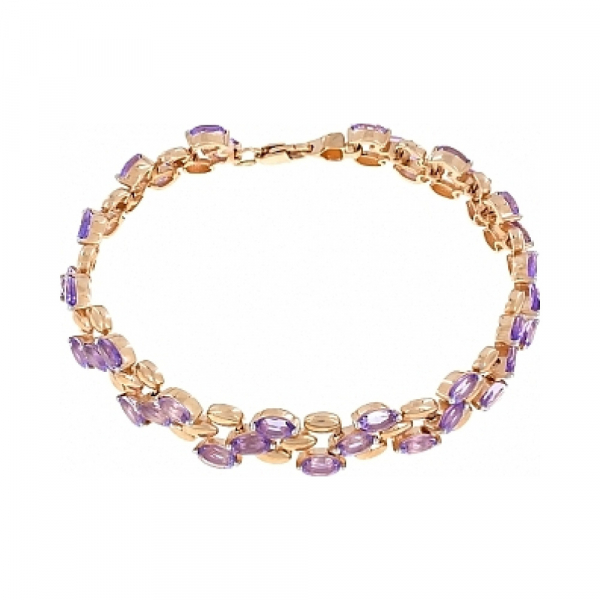 Золотой браслет с аметистом № 107961