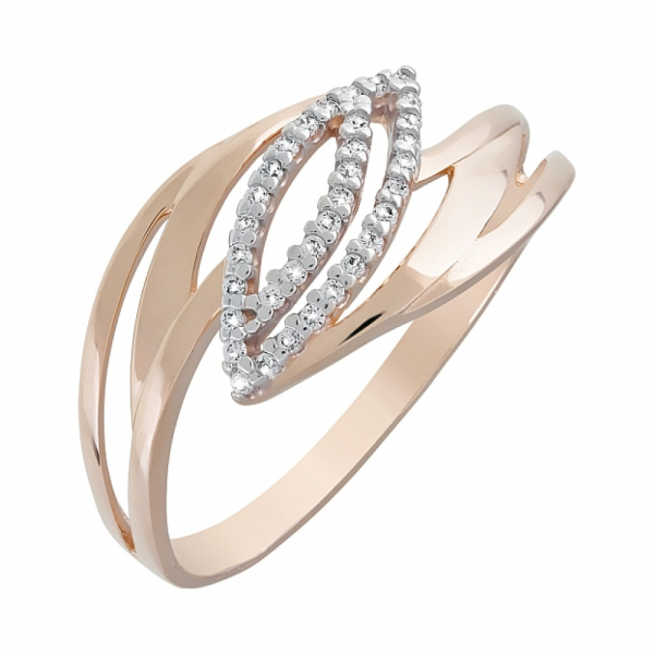 Золотое кольцо с фианитами № 121980