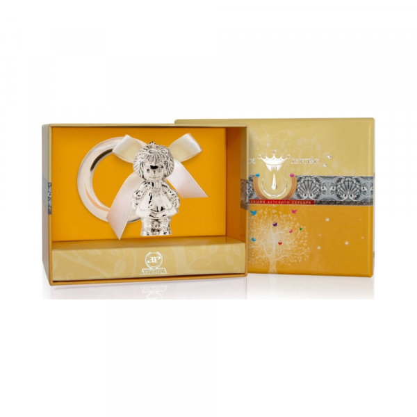 Серебряная погремушка «Девочка на кольце»