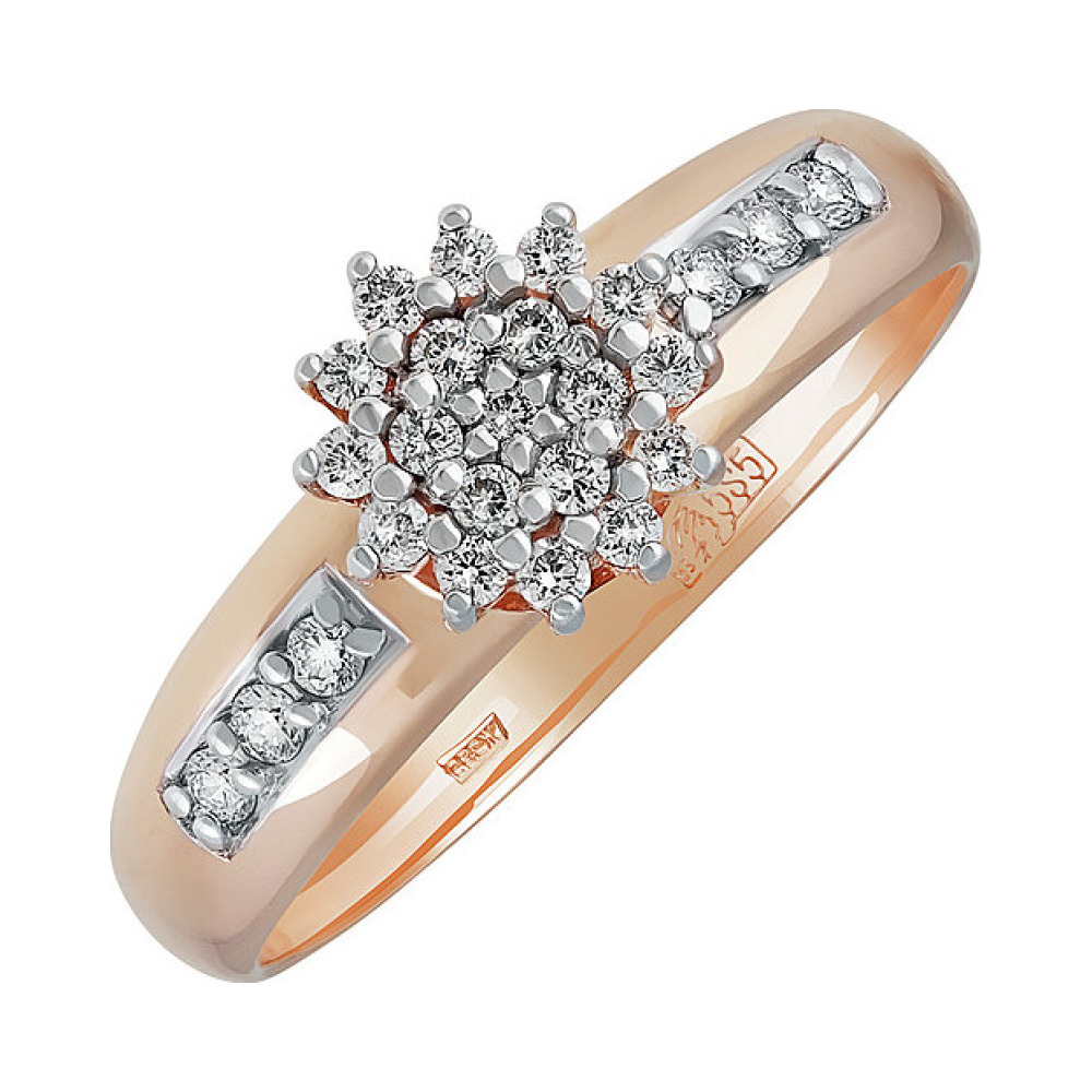 Золотое кольцо с бриллиантом № 135471