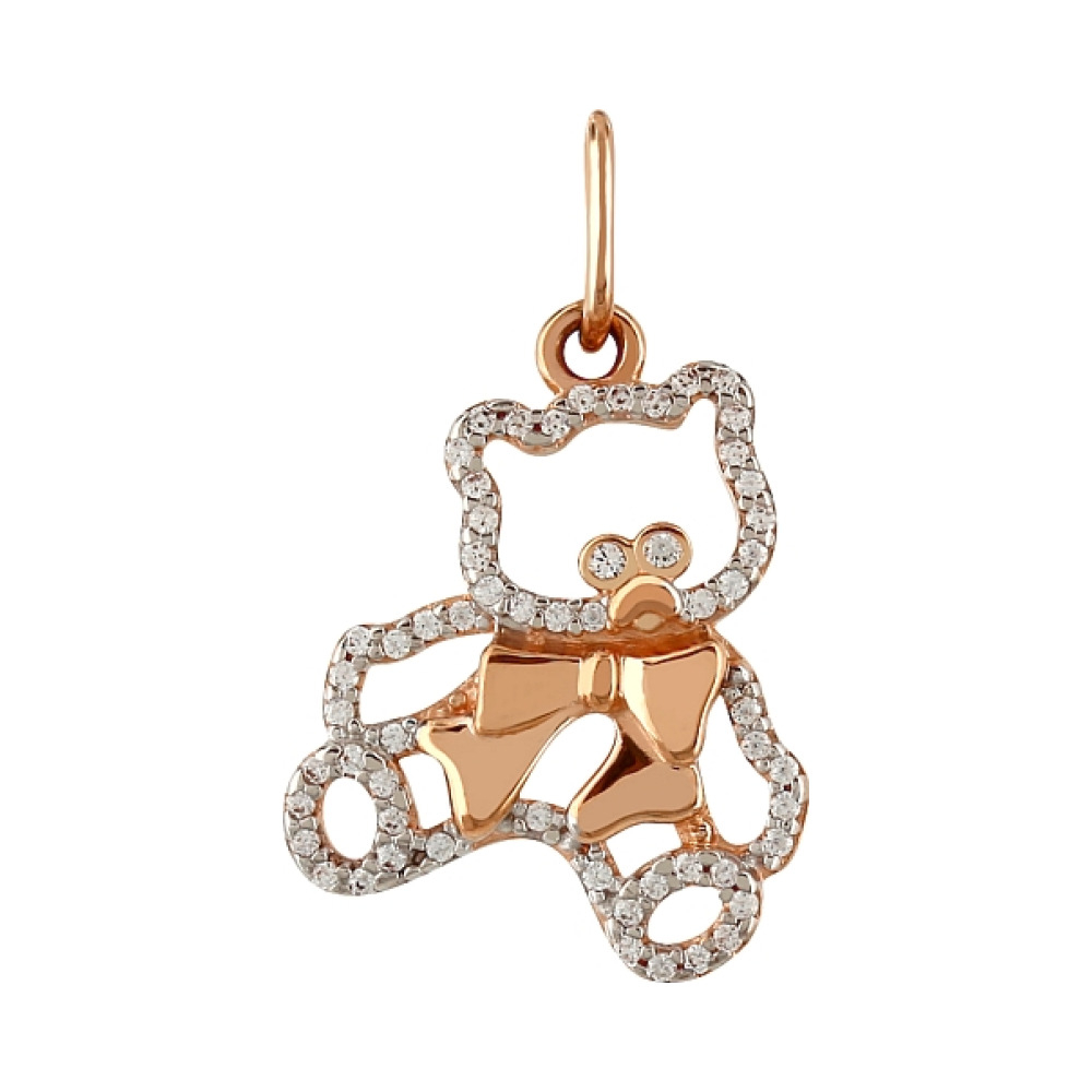 Золотая подвеска с фианитом № 107633