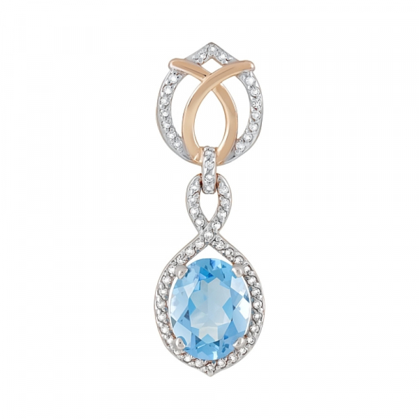 Золотая подвеска с топазом и фианитом № 121073