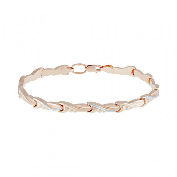 Золотой браслет без камня с алмазкой № 136853