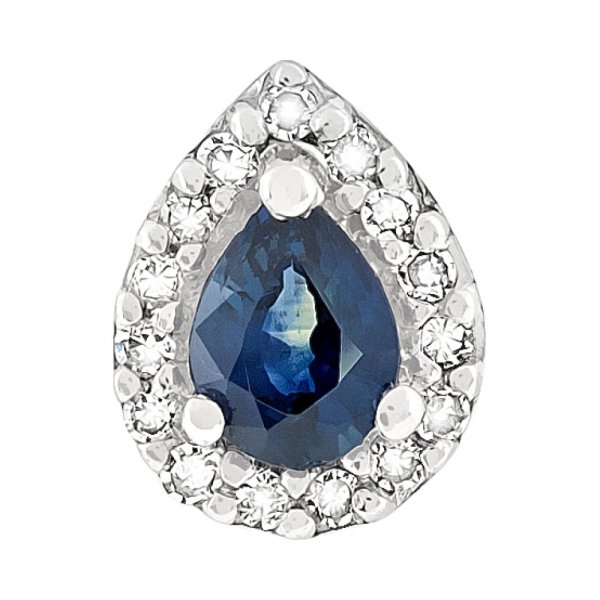 Золотая подвеска с бриллиантом и сапфиром № 114494